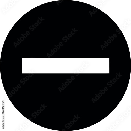 Black Minimal No Entry Minus Symbol Icon