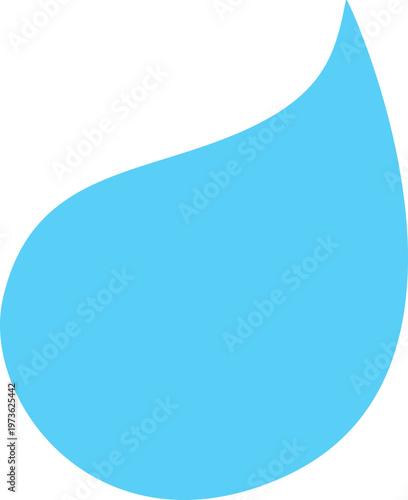 Rounded Blue Water Drop Shape