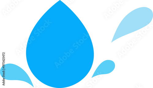 Blue Leaf Drop Decorative Element