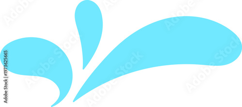 Side Blue Splash Flourish Accent