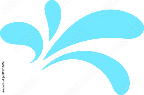 Blue Fan Splash Decorative Element