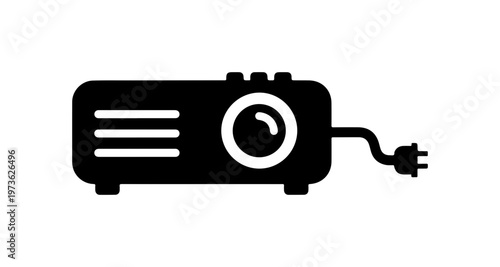 Minimalist Black Projector Icon Vector Illustration