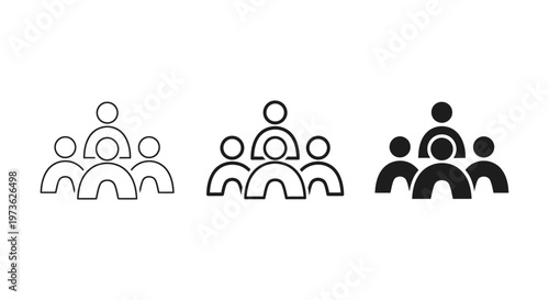 people icon representing a diverse group of business team members or a growing community ideal for modern website and app ui ux design.