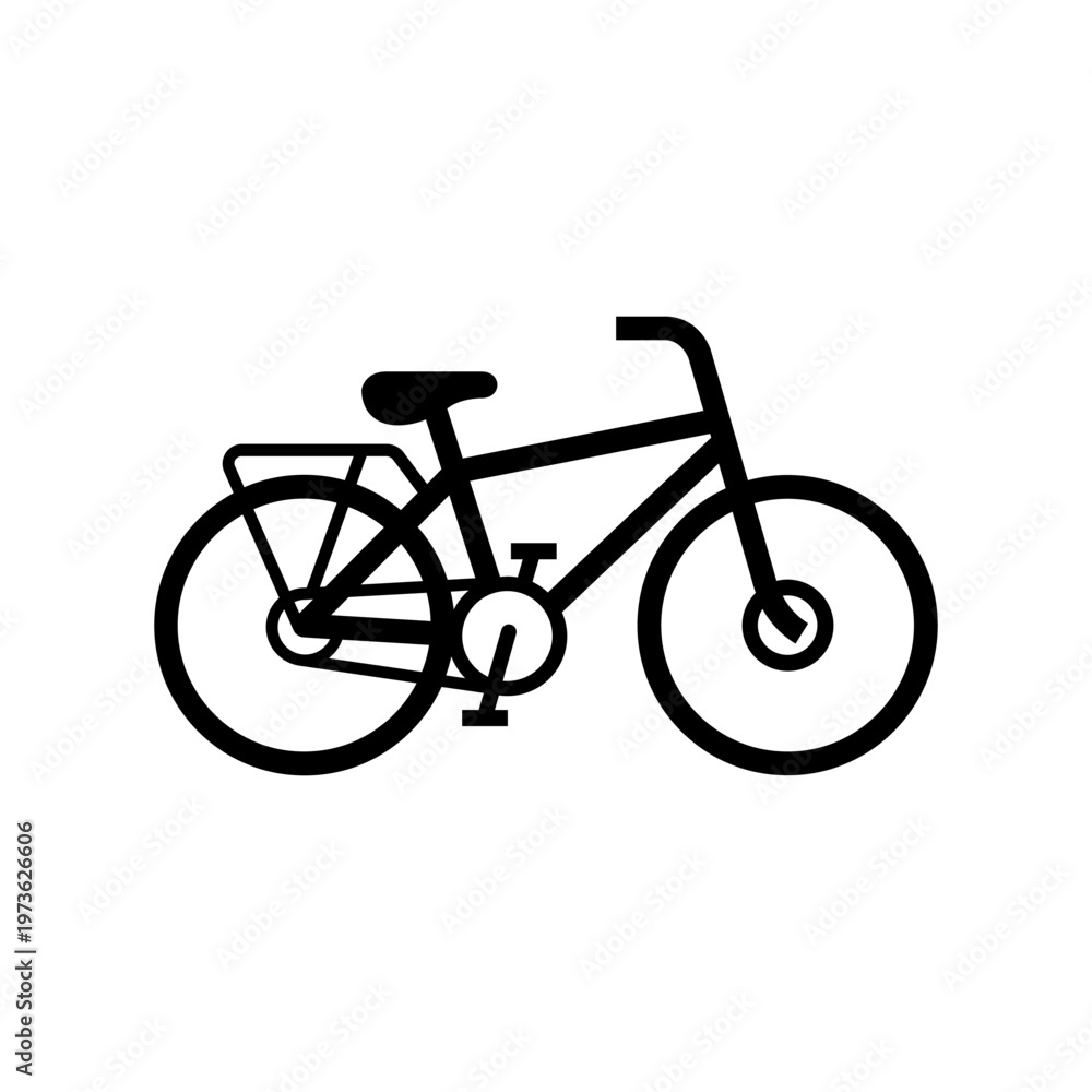 Obraz premium Bicycle vector icon isolated black city bike cycle transport eco ride sign logo.