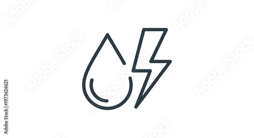 water and electricity power icons representing energy utility services and natural resources for sustainable solutions.
