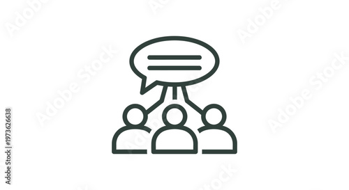 team communication icon representing a group discussion and social network symbolizing people chatting and effective collaboration.