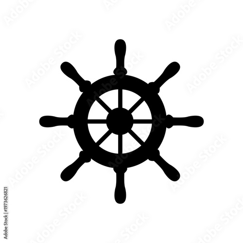 Vintage Ship Steering Wheel Illustration.