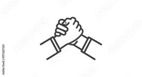 arm wrestling hands gripped together symbolizing cooperation partnership and strength perfect for concepts of teamwork and challenge.