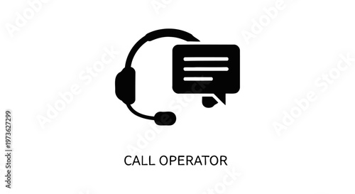 call operator headset and customer service support icon representing communication and online help for business ui ux design.