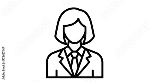 businesswoman icon featuring a professional woman with a bob haircut suitable as a female avatar or user profile for corporate employee representation.