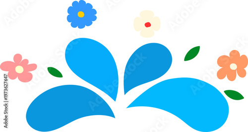 Blue Petal Burst Water Mark