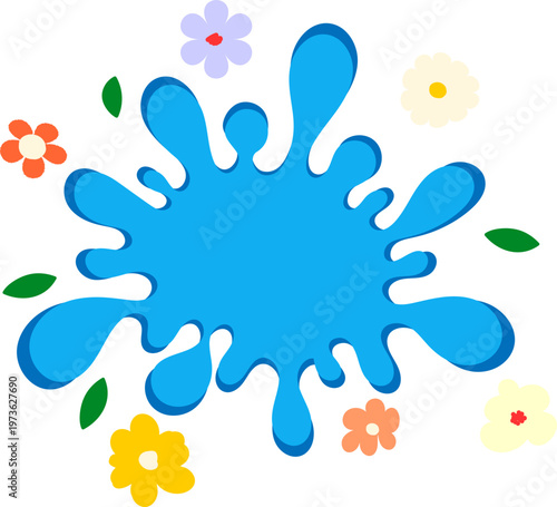Garden Splash Burst Blue Graphic