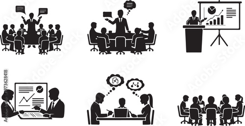 Business team meeting and presentation in a modern office setting