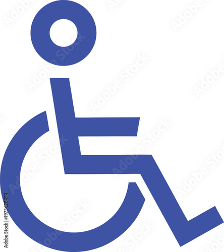 Universal blue accessibility symbol indicating designated parking or facilities for disabled people.
