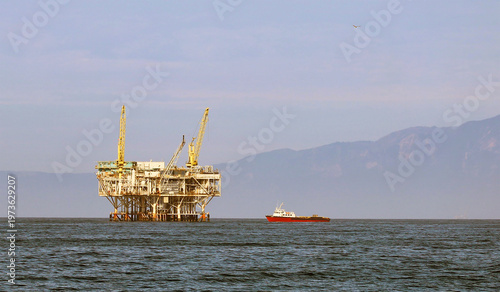 Controversial oil drilling platform off the coast of Santa Barbara, California