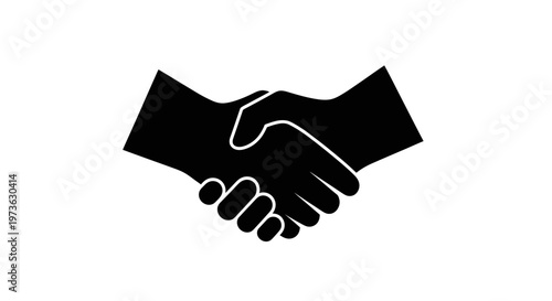 Handshake Between Two People Silhouette.