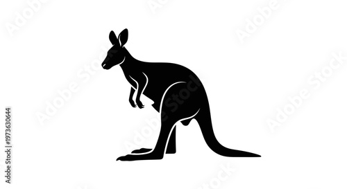 Majestic Kangaroo Silhouette Standing Tall and Proud.