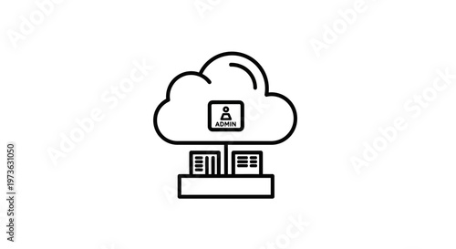 Cloud Computing Admin Panel with Servers and User Icon
