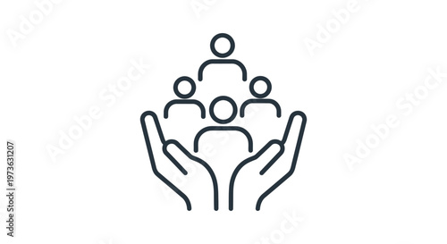 cupped hands symbolizing community support team care and protection for people illustrating togetherness and social responsibility.