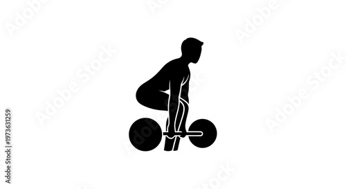 Man Lifting Weights Silhouette Fitness.