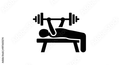 Man lying on weight bench lifting.