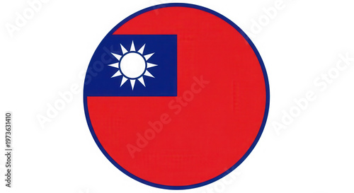 Free Download Taiwan flag in circle isolated on transparent background - GFXLoad