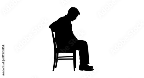 Man sitting on a chair alone.