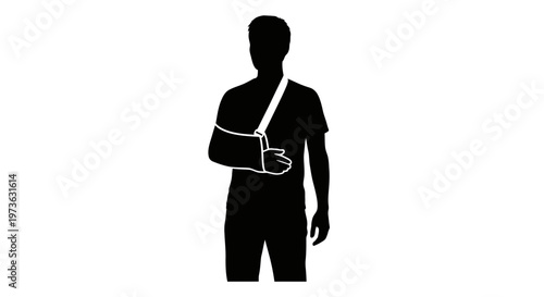 Man wearing a sling on arm.