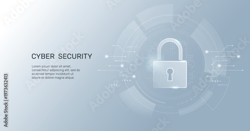 Cybersecurity and network protection concept. Secure technology. Cyber data protection. Vector illustration.
