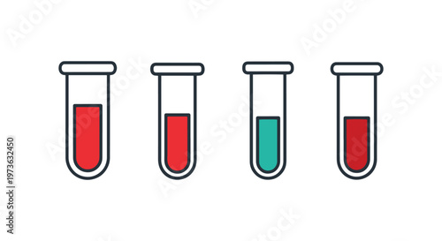 Test Tube Line art vector set creative color pattern illustration