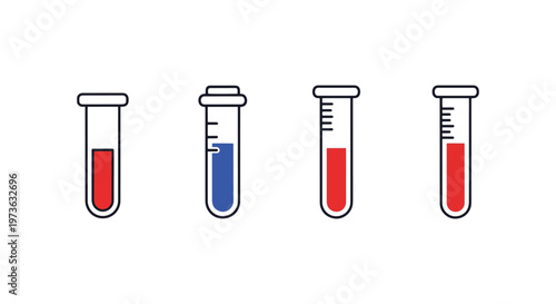 Test Tube Line art vector set simple abstract decorative