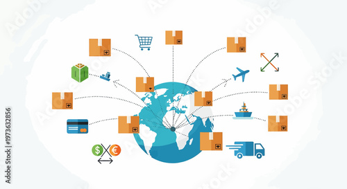 Global logistics network connecting shipments around the world.