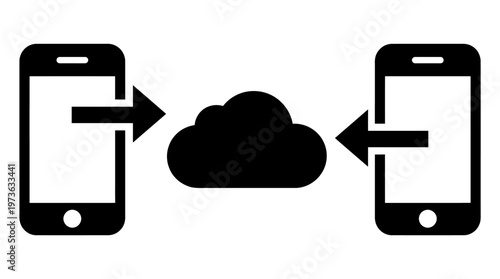 Cloud data transfer between two mobile devices