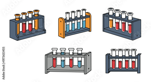 Test Tube Rack Line art vector creative modern abstract