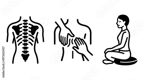 Energy and Wellness icons for alternative medicine