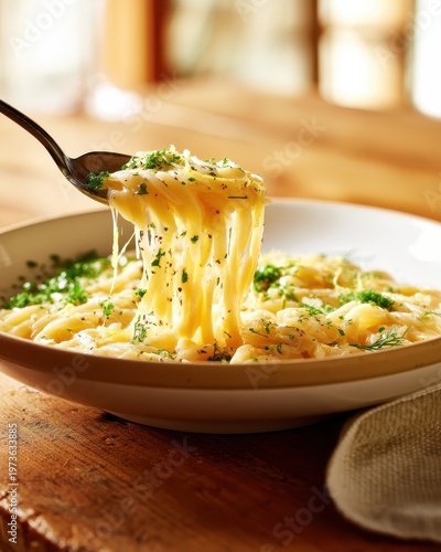 Cheesy Pasta In Serving Bowl