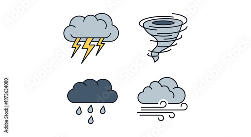 Storm Line art vector set creative abstract colorful pattern