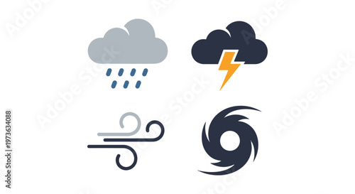 Storm Line art vector set minimal modern abstract