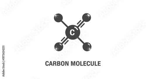 carbon molecule diagram illustrating basic chemistry and atomic bonds perfect for science education and research