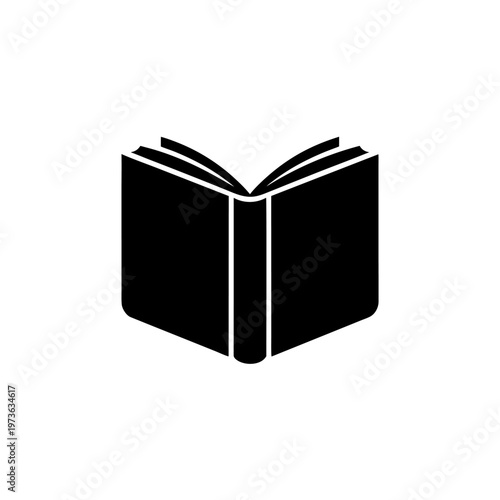 Open Book Symbol Isolated on White Background