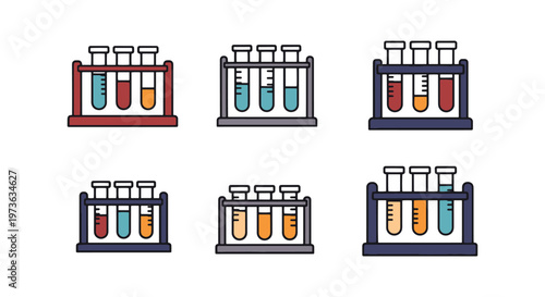 Test Tube Rack Line art vector minimal abstract simple