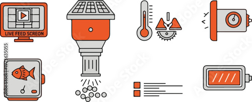 Automated fish feeding system with monitor screen and dispenser