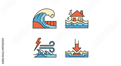 Storm Surge Line art vector modern color shapes
