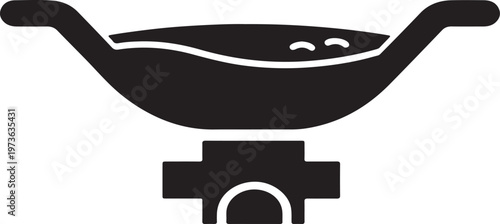 Black pharmacy mortar bowl on white