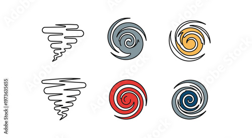 Storm Swirl Line art vector clean abstract
