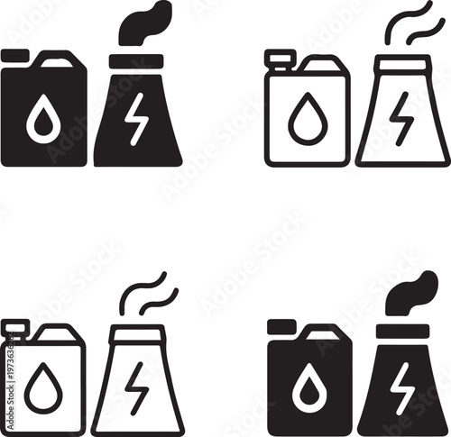 Isolated Fuel Energy Production Concept, Fuel Energy Production Concept icon, Fuel Energy Production Concept vector, power generation design, industrial energy system, oil gas concept