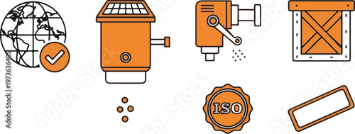 Orange for international trade certification and logistics