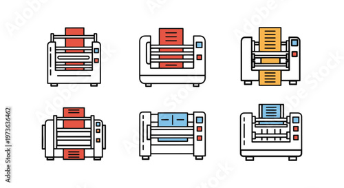 Strip Packing Machine Line art abstract simple shape illustration