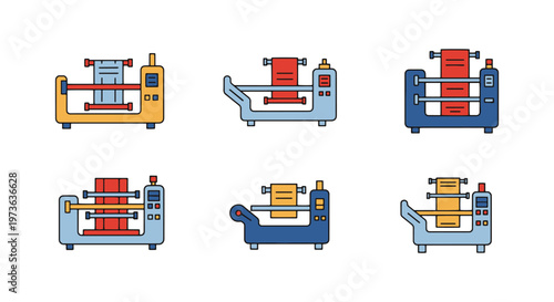 Strip Packing Machine Line art minimal clean abstract vector