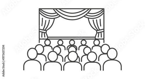 theatre audience watching a stage performance an entertainment event illustration for cultural shows and presentations.